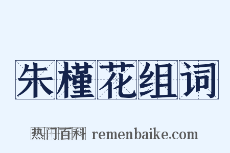 朱槿花组词是什么意思的图片